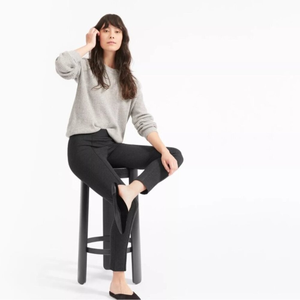 EVERLANE Stretch Ponte Crop Leggings Pants Casual‎ Viscose Blend Side Zip Size 6
